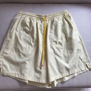 Outdoor Voices Cream yellow Shorts with Yellow Drawstring